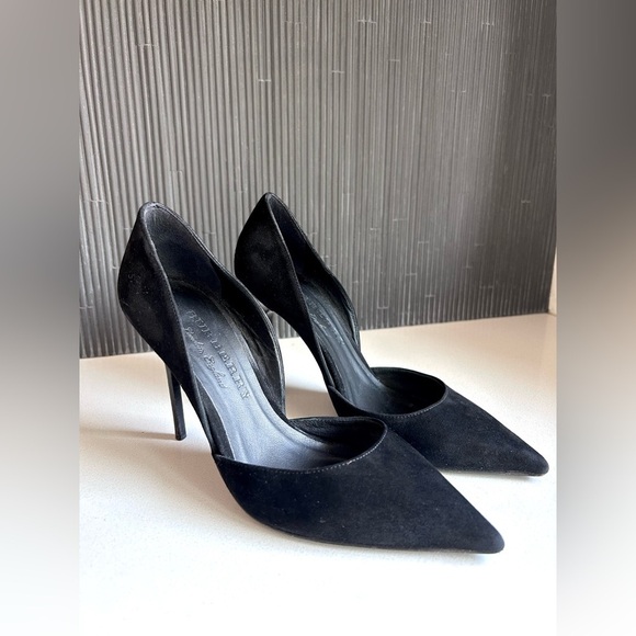 BURBERRY Virna 105 Black Suede Classic Pumps Heels 36 - Picture 3 of 15